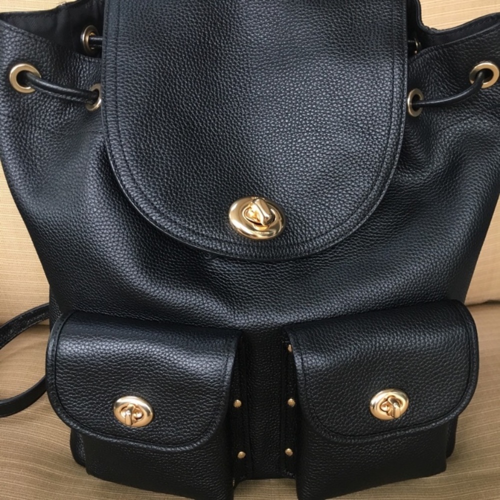 coach swagger backpack with rivets <3